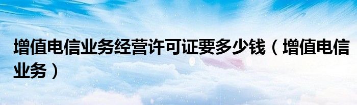 增值电信业务经营许可证要多少钱（增值电信业务）