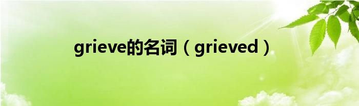 grieve的名词（grieved）