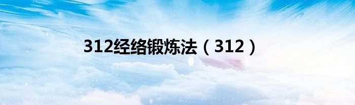 312经络锻炼法（312）