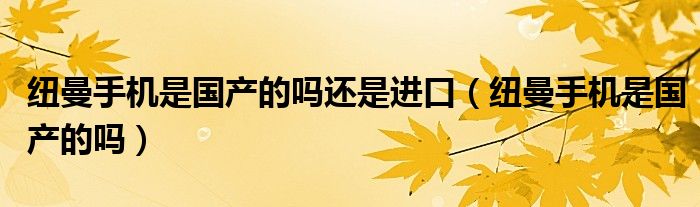 纽曼手机是国产的吗还是进口（纽曼手机是国产的吗）