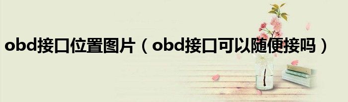 obd接口位置图片（obd接口可以随便接吗）