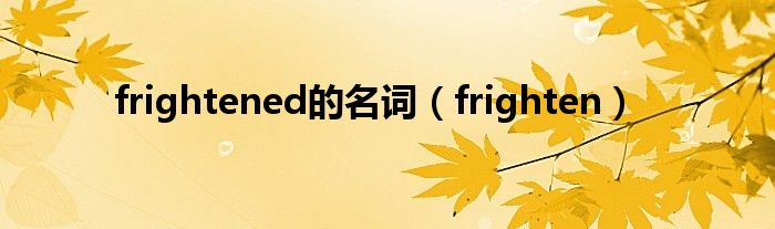 frightened的名词（frighten）