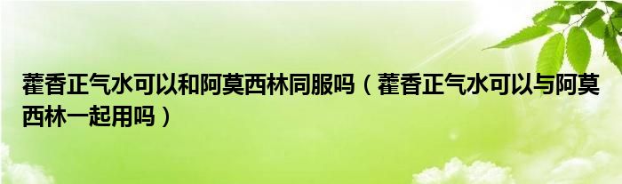 藿香正气水可以和阿莫西林同服吗（藿香正气水可以与阿莫西林一起用吗）