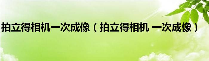 拍立得相机一次成像（拍立得相机 一次成像）