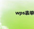 wps表单名称公式（wps表单）