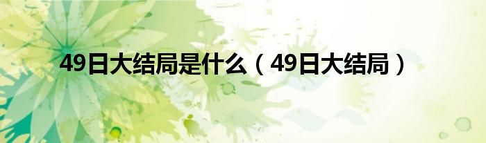 49日大结局是什么（49日大结局）