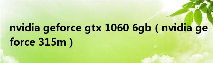 nvidia geforce gtx 1060 6gb（nvidia geforce 315m）