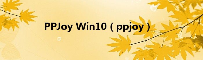 PPJoy Win10（ppjoy）