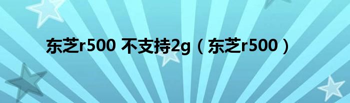 东芝r500 不支持2g（东芝r500）