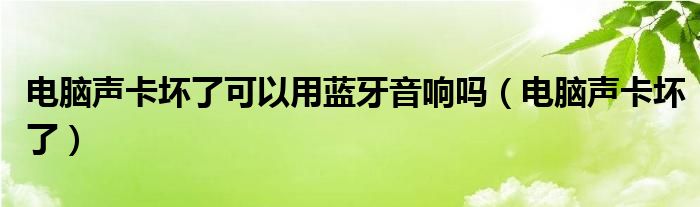 电脑声卡坏了可以用蓝牙音响吗（电脑声卡坏了）