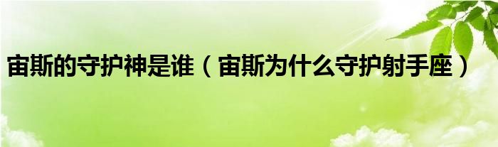 宙斯的守护神是谁（宙斯为什么守护射手座）