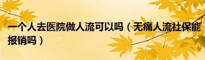 一个人去医院做人流可以吗（无痛人流社保能报销吗）