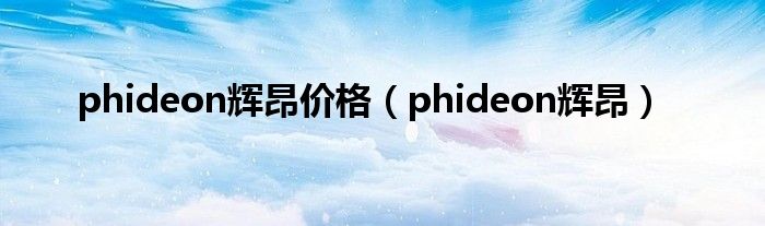 phideon辉昂价格（phideon辉昂）