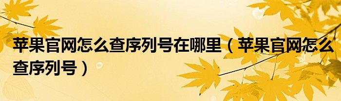 苹果官网怎么查序列号在哪里（苹果官网怎么查序列号）