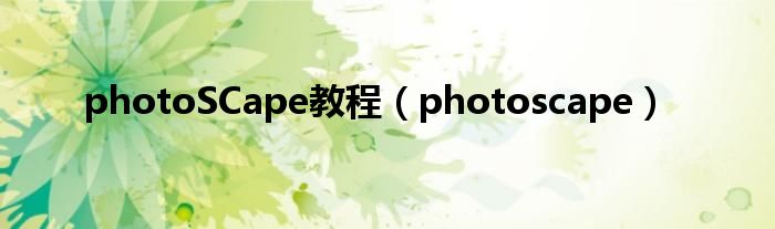 photoSCape教程（photoscape）