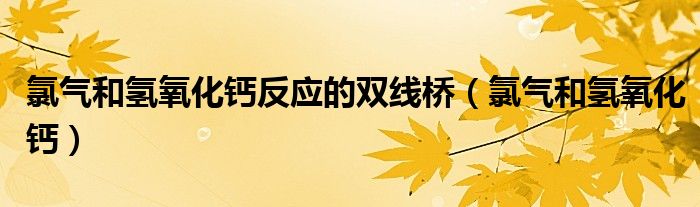 氯气和氢氧化钙反应的双线桥（氯气和氢氧化钙）