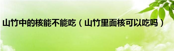 山竹中的核能不能吃（山竹里面核可以吃吗）