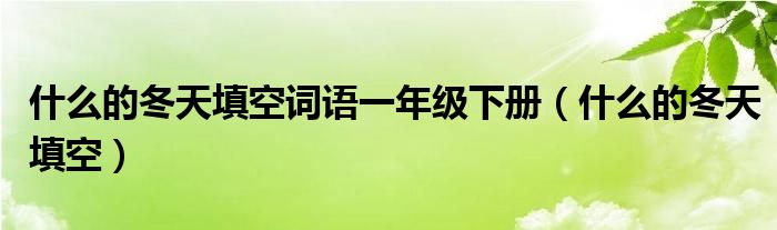 什么的冬天填空词语一年级下册（什么的冬天填空）