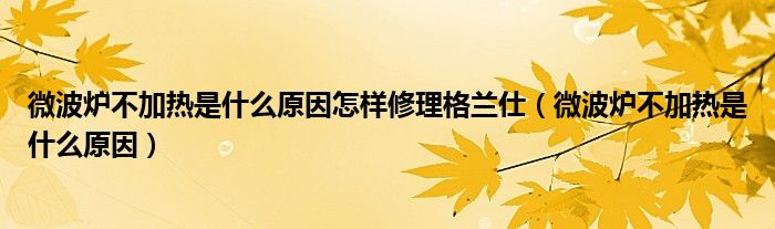 微波炉不加热是什么原因怎样修理格兰仕（微波炉不加热是什么原因）