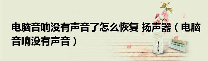 电脑音响没有声音了怎么恢复 扬声器（电脑音响没有声音）