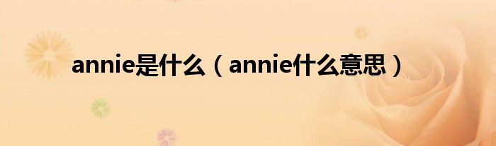 annie是什么（annie什么意思）