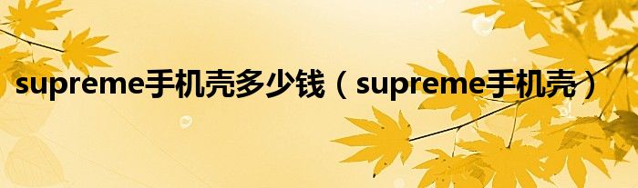 supreme手机壳多少钱（supreme手机壳）