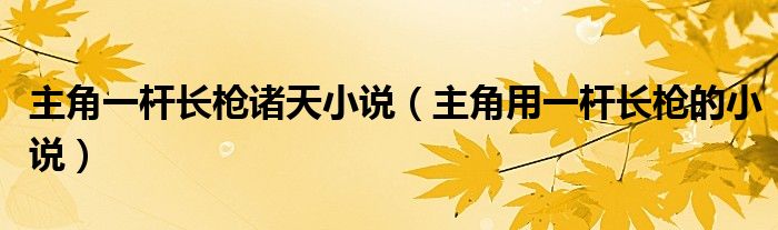 主角一杆长枪诸天小说（主角用一杆长枪的小说）