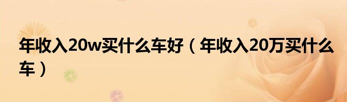 年收入20w买什么车好（年收入20万买什么车）