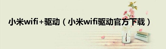 小米wifi+驱动（小米wifi驱动官方下载）