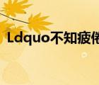 Ldquo不知疲倦忠心耿耿rdquo是什么意思