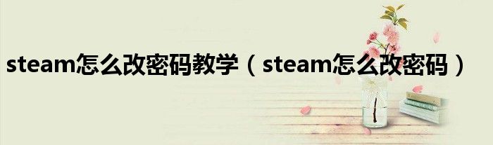 steam怎么改密码教学（steam怎么改密码）