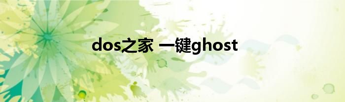 dos之家 一键ghost