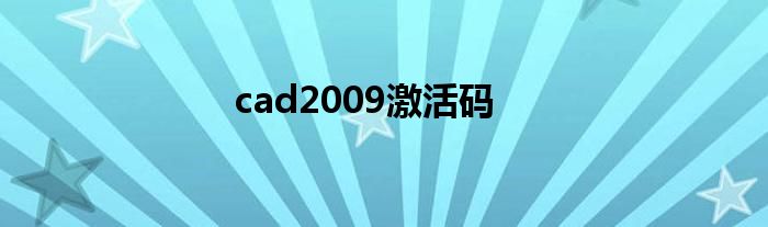 cad2009激活码