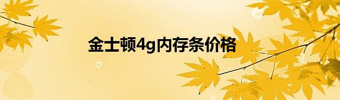 金士顿4g内存条价格