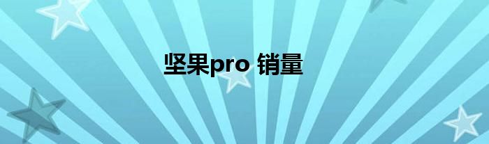 坚果pro 销量