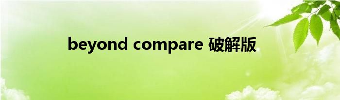 beyond compare 破解版