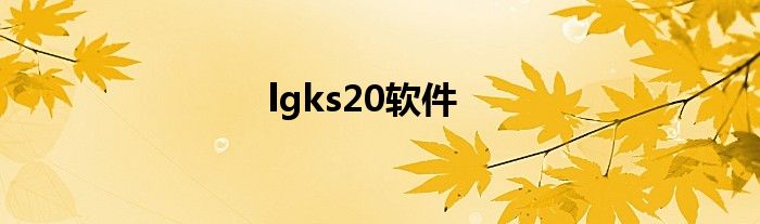 lgks20软件