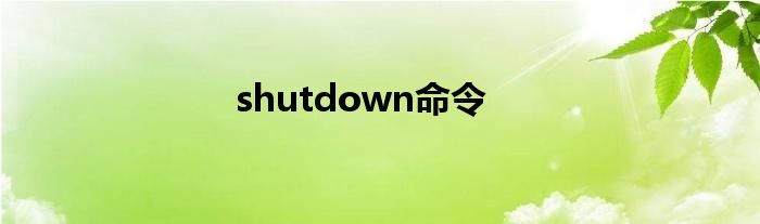 shutdown命令