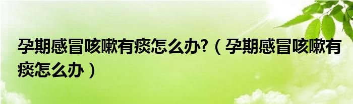 孕期感冒咳嗽有痰怎么办?（孕期感冒咳嗽有痰怎么办）