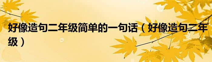 好像造句二年级简单的一句话（好像造句二年级）