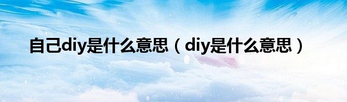 自己diy是什么意思（diy是什么意思）