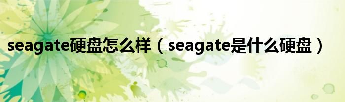 seagate硬盘怎么样（seagate是什么硬盘）