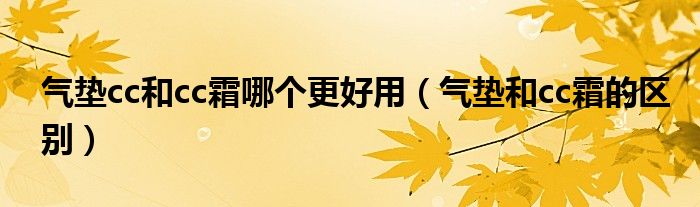 气垫cc和cc霜哪个更好用（气垫和cc霜的区别）