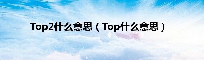 Top2什么意思（Top什么意思）