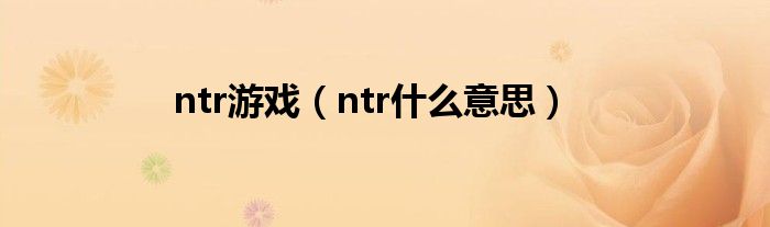 ntr游戏（ntr什么意思）