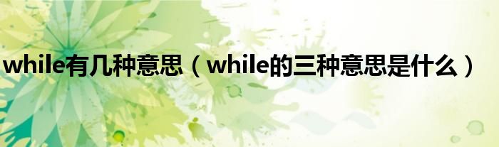 while有几种意思（while的三种意思是什么）