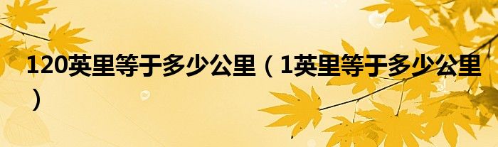 120英里等于多少公里（1英里等于多少公里）