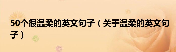 50个很温柔的英文句子（关于温柔的英文句子）