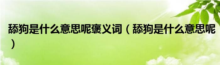 舔狗是什么意思呢褒义词（舔狗是什么意思呢）