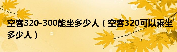 空客320-300能坐多少人（空客320可以乘坐多少人）